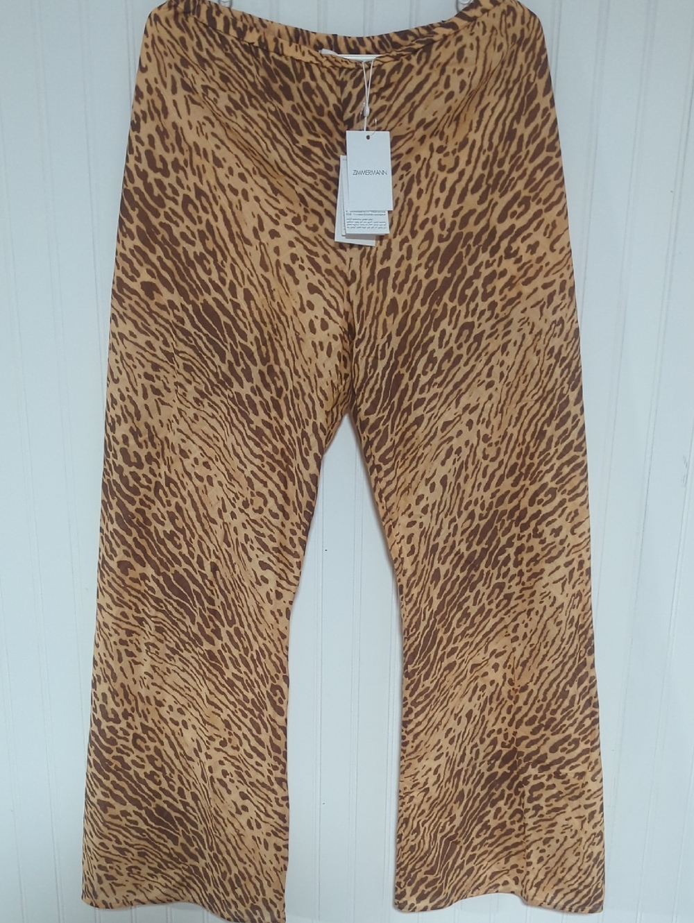 Zimmermann Tan Leopard Cascadian Bias Trouser Pant sz8